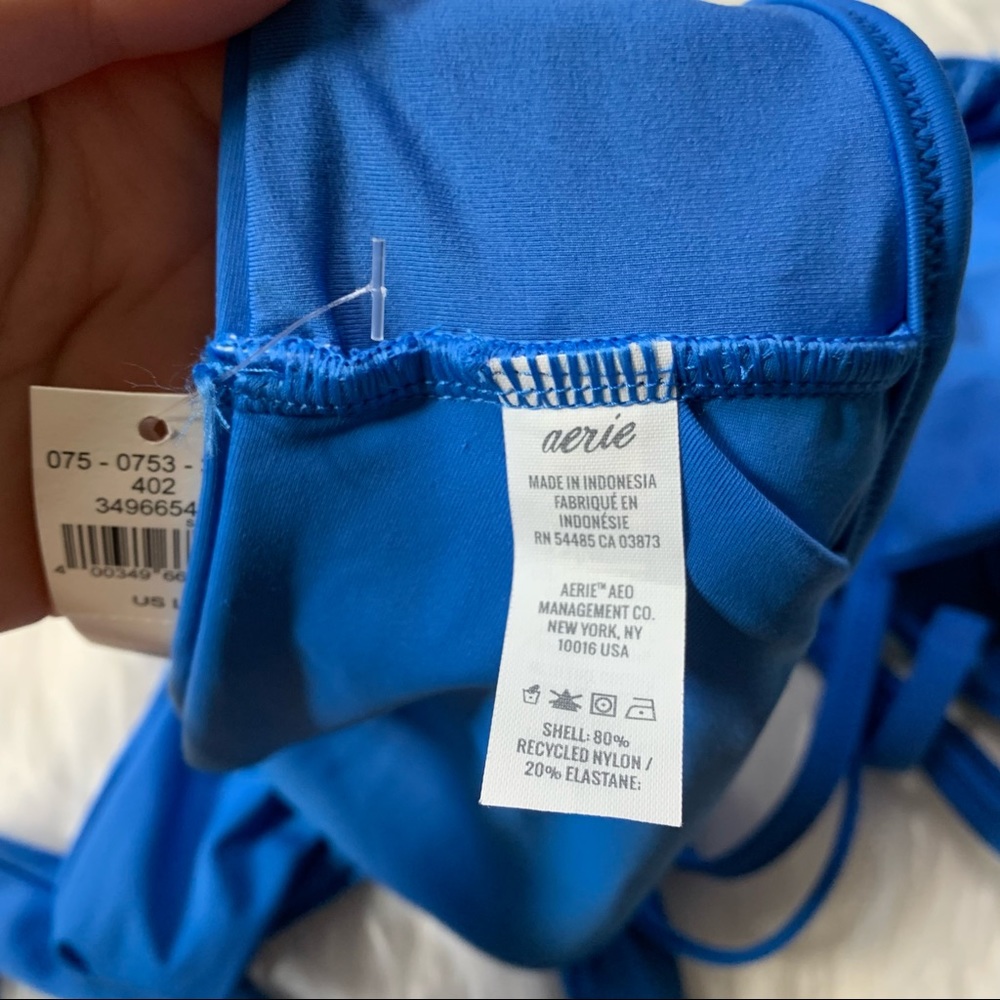 Aerie Blue Wrap Bikini Top Large NWT - Picture 7 of 7